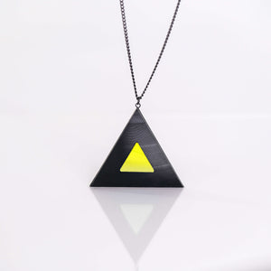 Triangle Pendant | Neon Yellow Vinyl