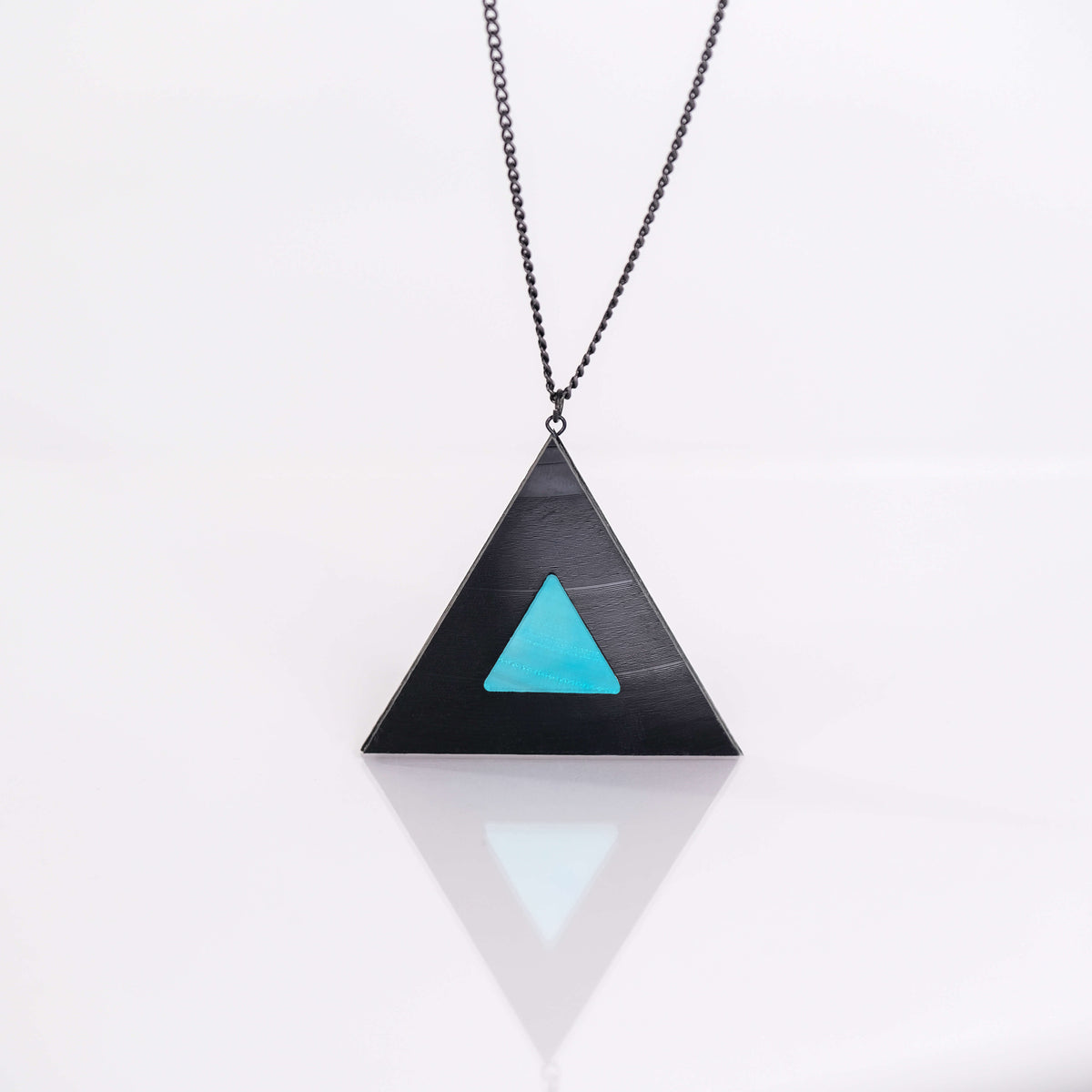 Triangle Pendant | Blue Vinyl
