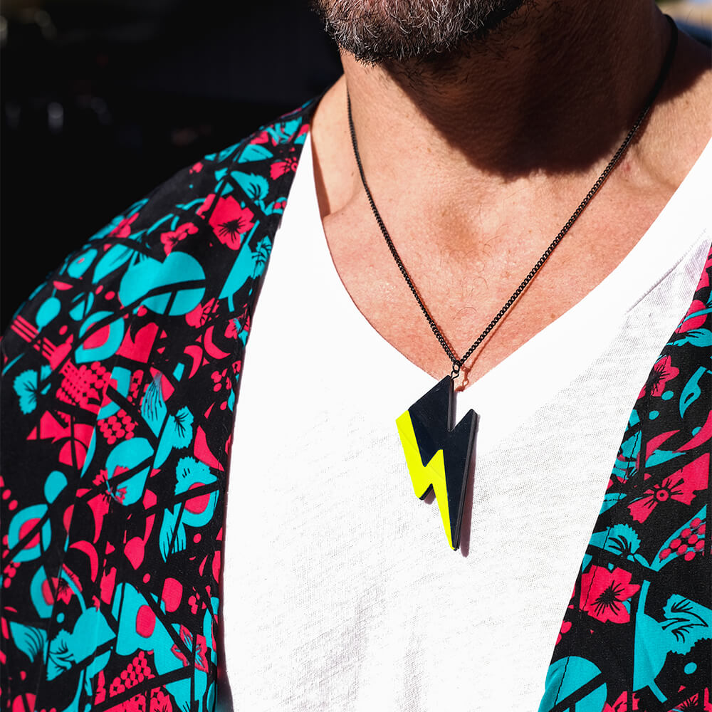 Bolt Pendant | Neon Yellow Vinyl